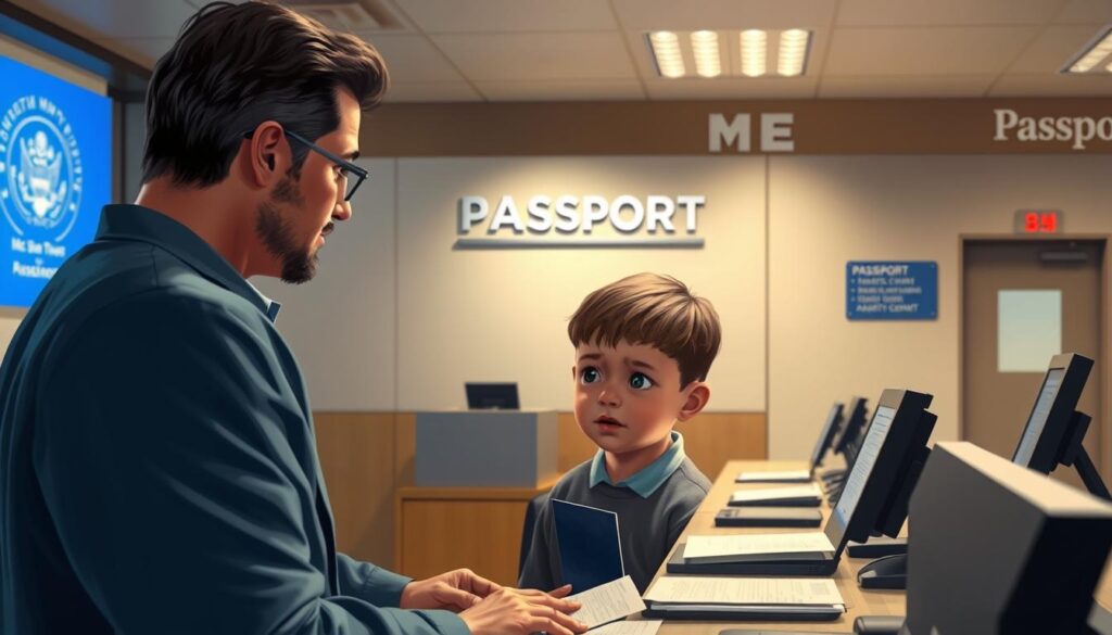 trámite de pasaporte para menores
